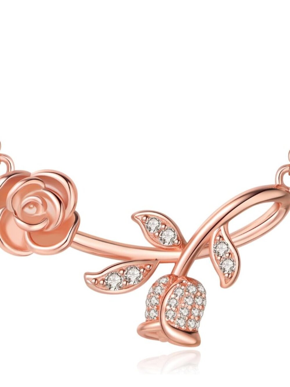 Sterling Silver Rose Flower Gold Pendant Necklaces Jewelry Birthday Valentines D
